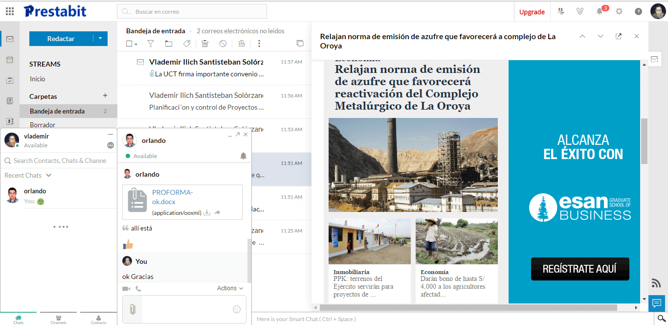 Chatea con tus Colaboradores y Comparte Archivos en Tiempo Real